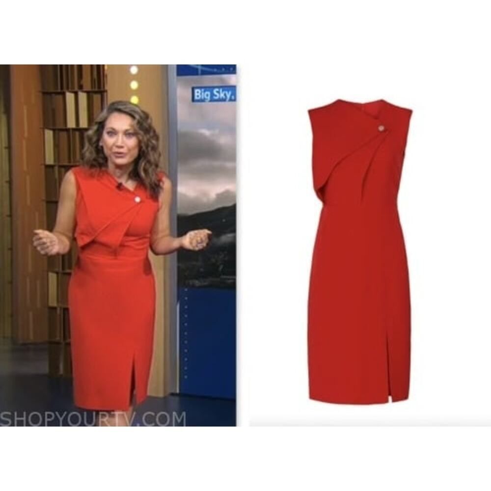 Jason Wu Designer Red Front Snap Sheath Dress Siz… - image 3